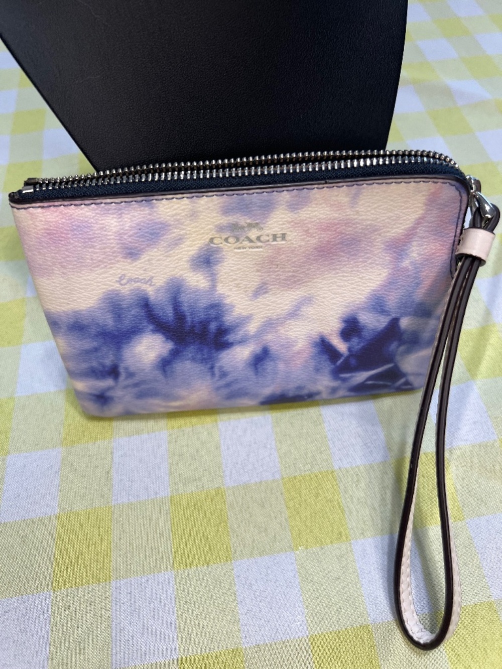 Coach Corner Zip Wristlet Tie-Dye Print